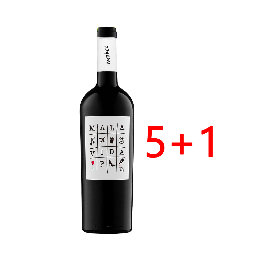 UND 5+1 VINO MALA VIDA TINTO ROBLE 13.5º D.O. VALENCIA