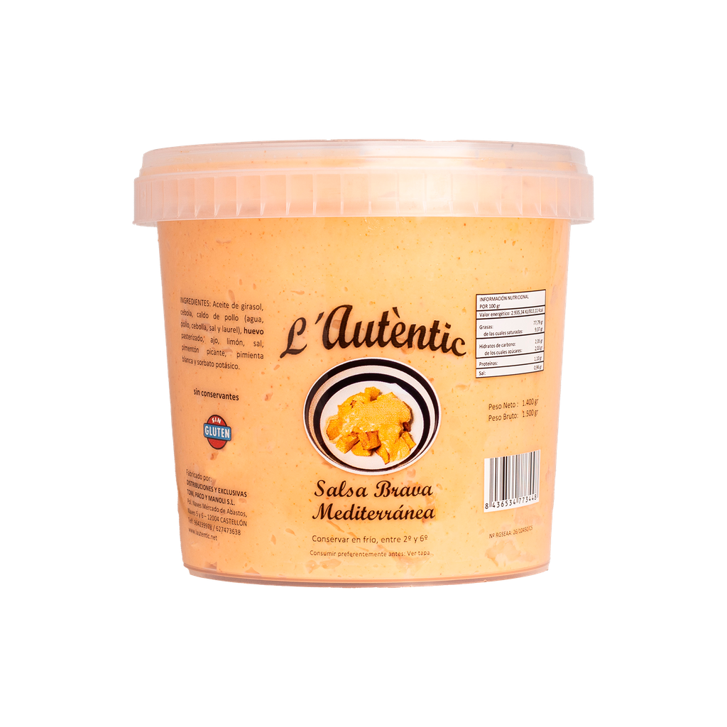 UND 1 SALSA BRAVA MEDITERRANEA 1,5 KG  AUTENTIC