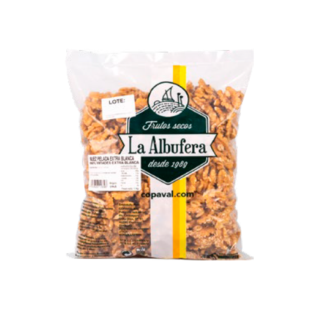 UND 12 NUEZ PELADA MITADES CHILE EXTRA BLANCA 100% 1 KG
