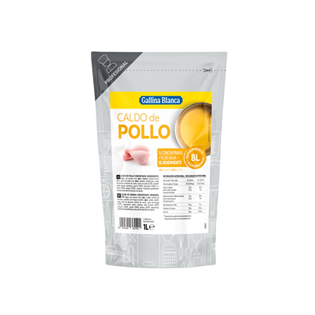 UND 6 CALDO CONCENTRADO POLLO DOYPACK 1L GALLINA BLANCA