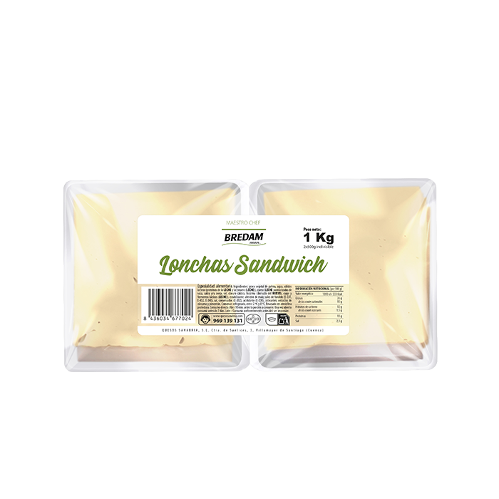 UND 6 QUESO SANDWICH BREDAM LONCHAS 1 KG BI-PACK