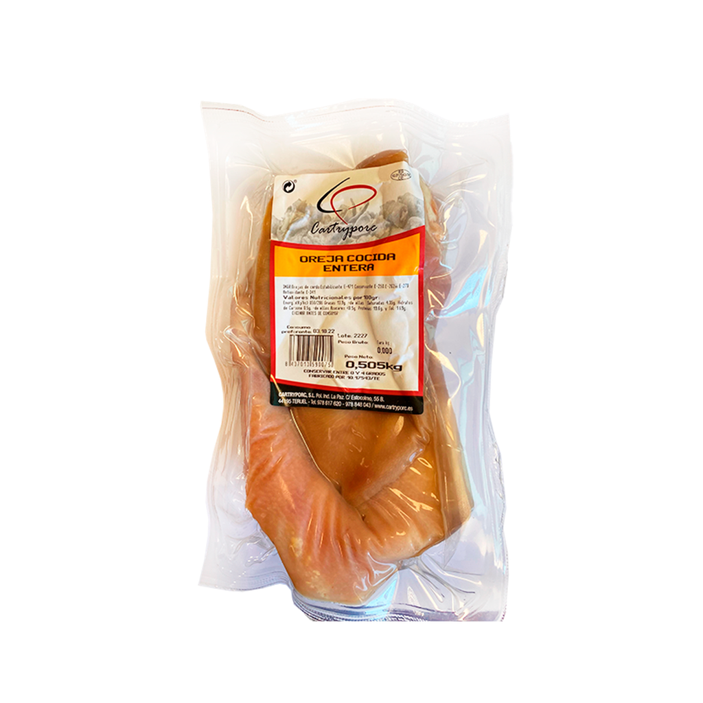 KG 4 OREJA COCIDA ENTERA 1 K CARTRYPORC