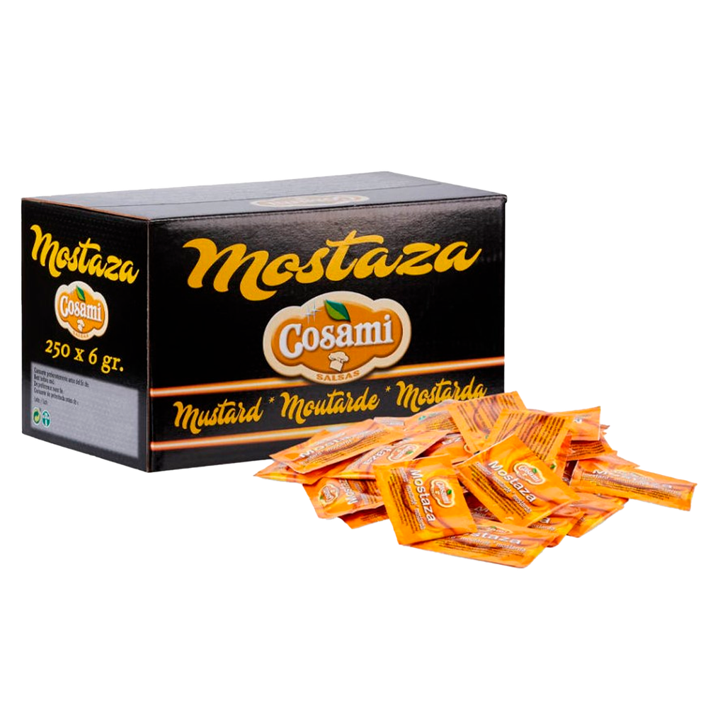 CAJA MOSTAZA MONODOSIS 250 UND 6 GRM COSAMI