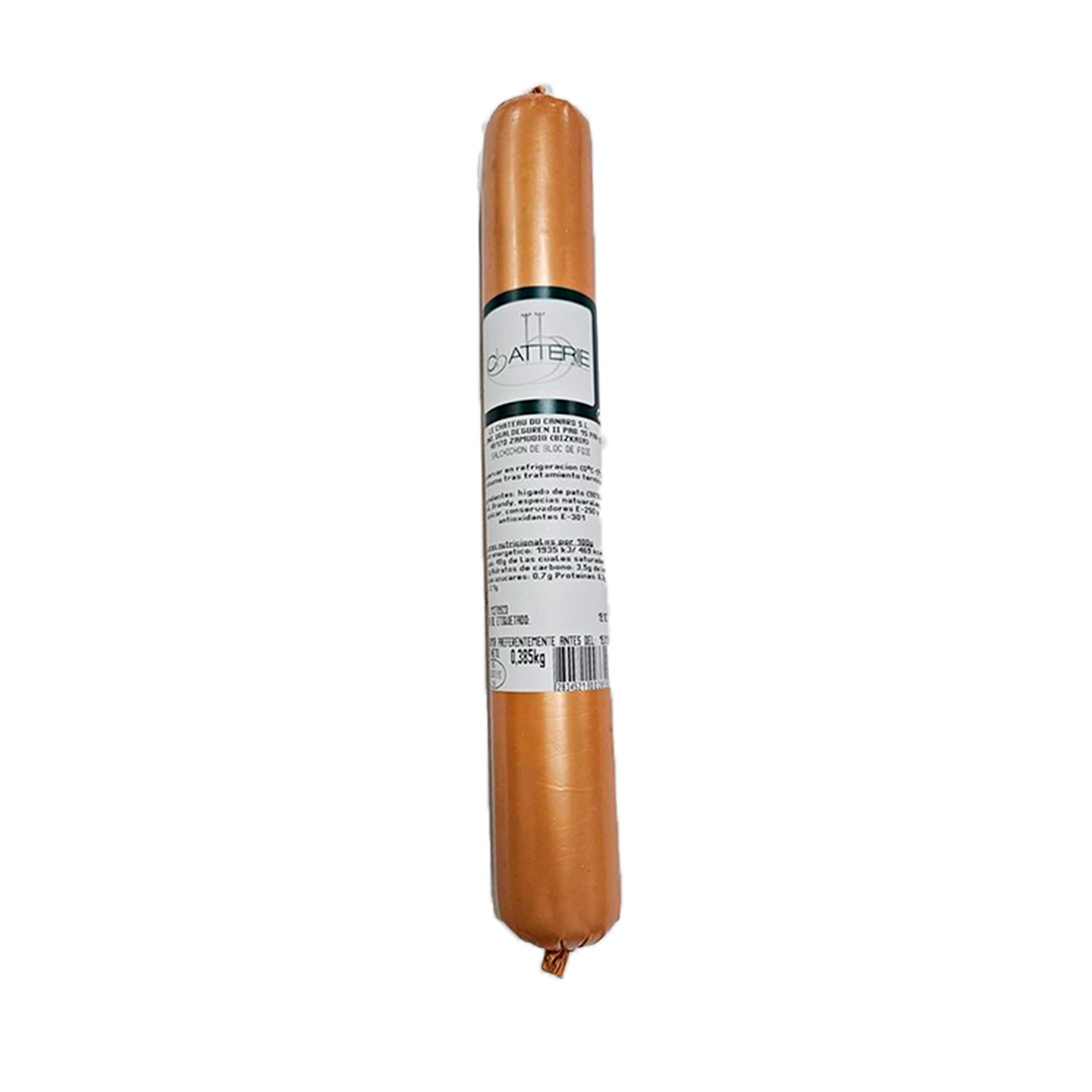 (C)KG 2.4 SALCHICHON FOIE - PATO BLOC 95 % TROZOS 300/400 GR (CANAPES) LE CHATEAU