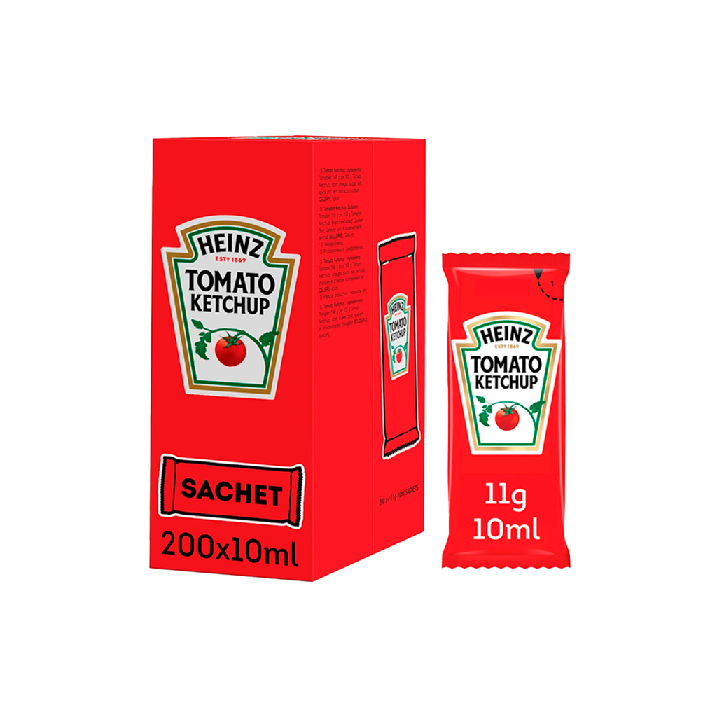 CAJA KETCHUP MONODOSIS 200 UND 10G HEINZ