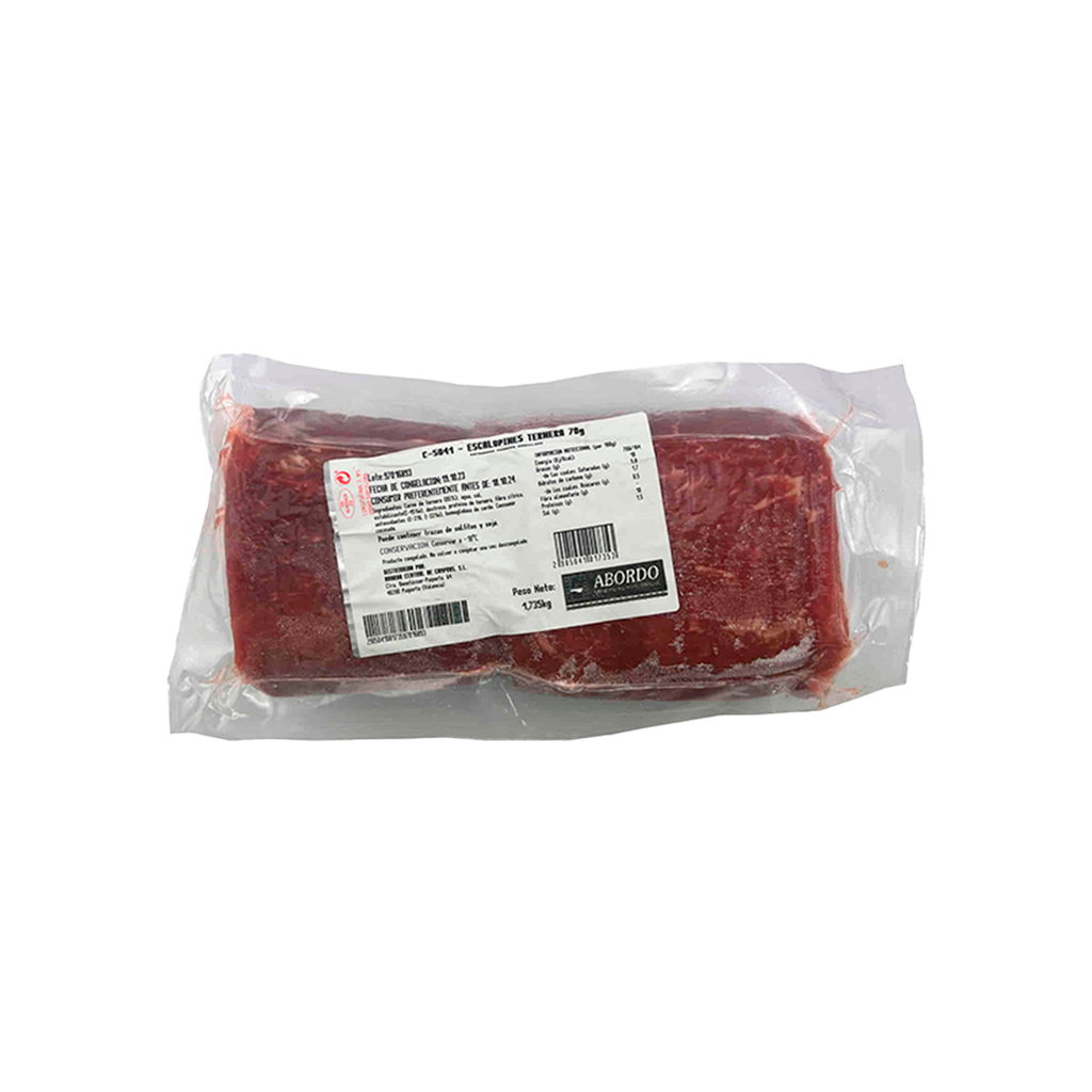 KG 5 APROX ESCALOPIN DE TERNERA (70 G/PZA. APROX.) .