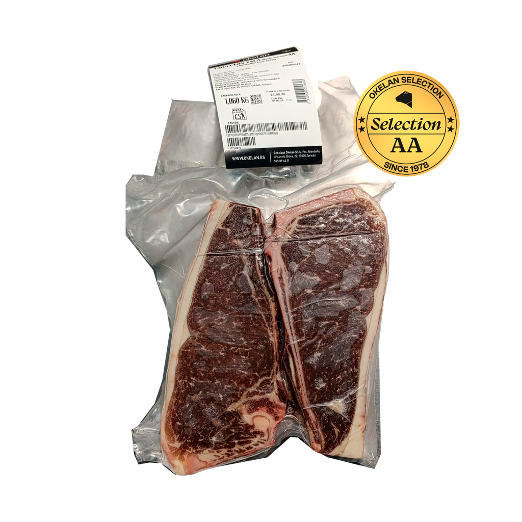 (C)KG 5 CHULETON VACA CON HUESO SELECTION AA 500 GR OKELAN PACK 2 UD