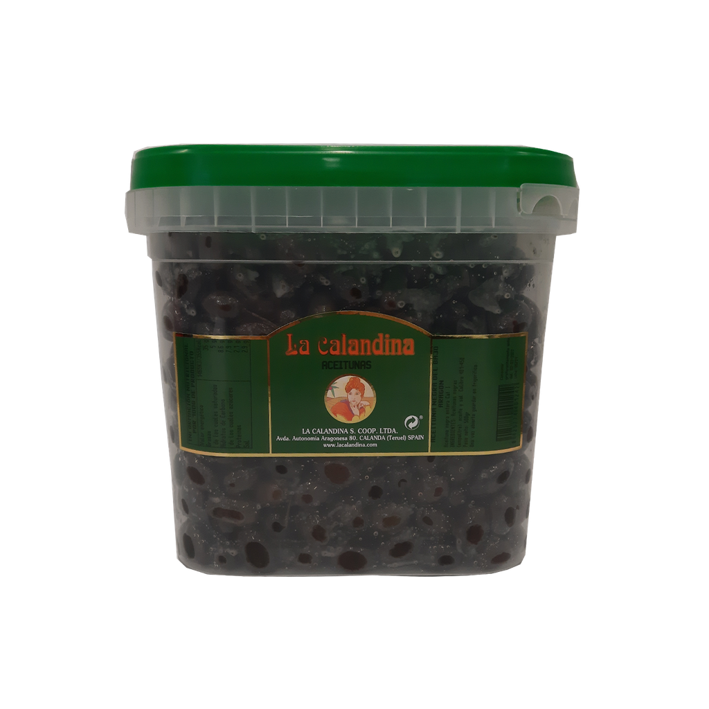 UND 1 ACEITUNA NEGRA ARAGON EN ACEITE CUBO 2,5 KG CALANDINA