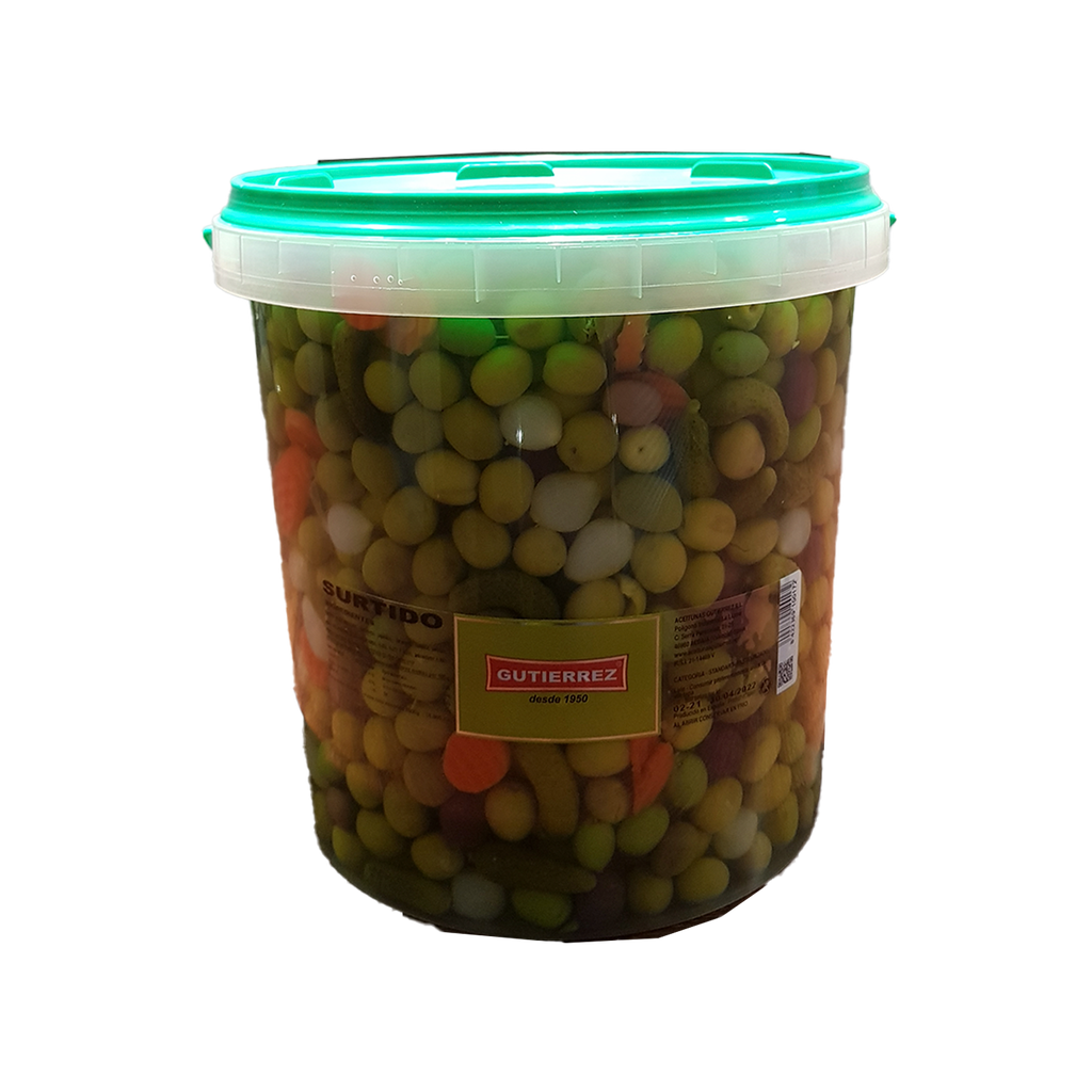 CAJA 1 UND SURTIDO ACEITUNAS ACEITE CUBO 10 KG GUTIERREZ