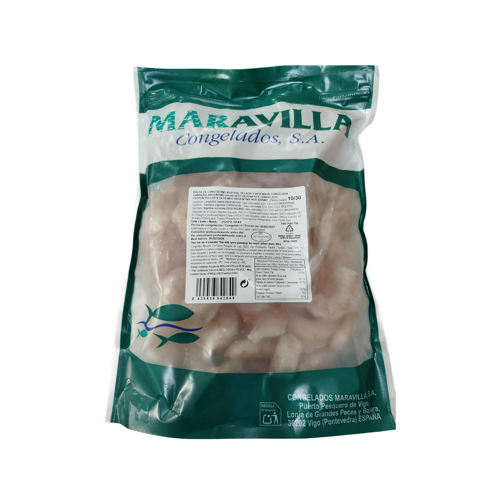 (C)UND 6 COLA LANGOSTINO ARGENTINO DESVENADO 10/30 1 KG MARAVILLA