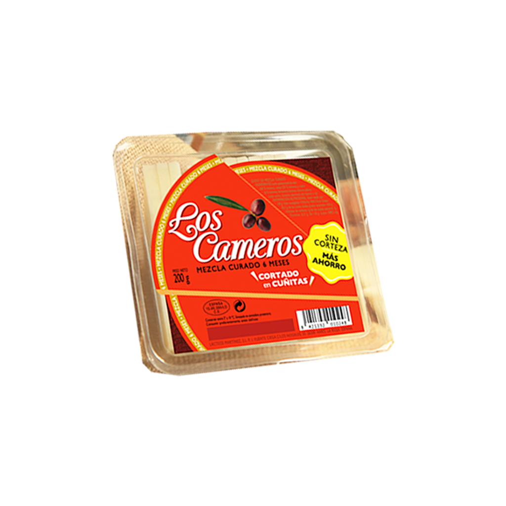 CAJA 12 UND QUESO MEZCLA CURADO CUÑITAS 200 G CAMEROS